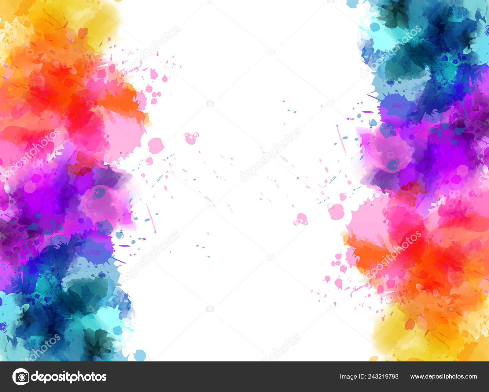 Banner Background Colorful Watercolor Imitation Splash Blots Frame Template  Your Stock Vector by ©artlana 243219798
