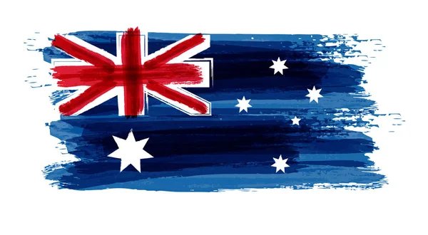 Grunge Aquarelle Peint Drapeau Australie Modèle Symbole Fête Nationale — Image vectorielle