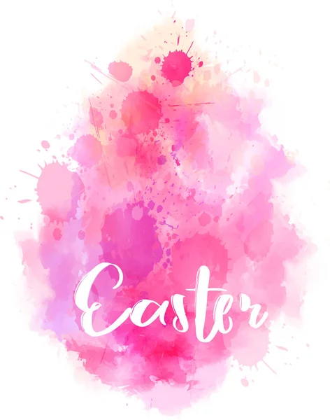 Watercolor Imitation Easter Background Shaped Egg Form Pink Colored — Stock Vector