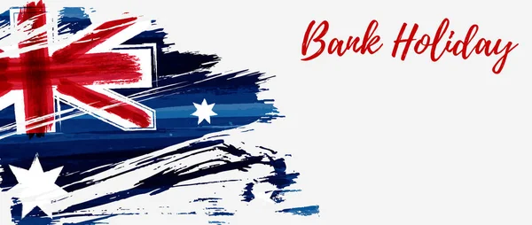 Acuarela Grunge Pintada Bandera Australia Banner Fiesta Bancaria Con Bandera — Archivo Imágenes Vectoriales