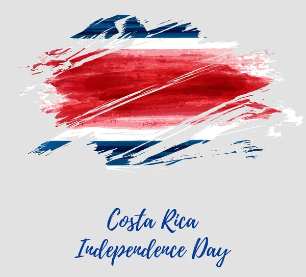 Día Independencia Costa Rica Bandera Pintura Acuarela Abstracta Costa Rica — Archivo Imágenes Vectoriales