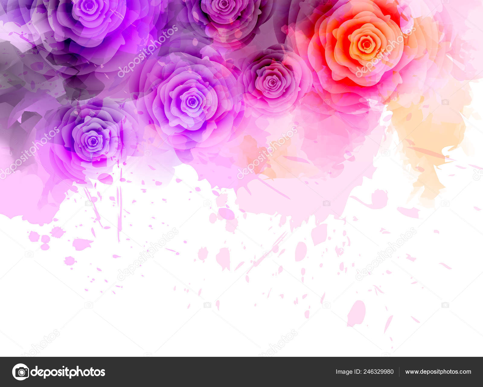 추상적인 수채화 다채로운 밝아진와 보라색과 분홍색 색깔입니다 당신의 디자인 청첩장 스톡 벡터 - ©artlana 246329980, image size:1600x1282
