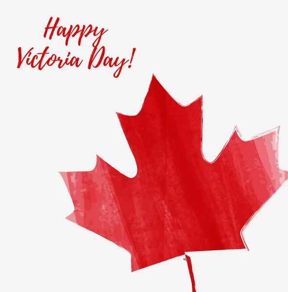 Feliz Día Victoria Fiesta Nacional Canadá Fondo Con Hoja Arce — Vector de stock