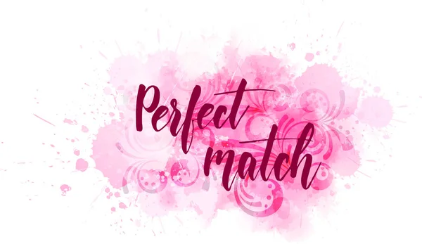 Perfecte match - handgeschreven kalligrafie — Stockvector