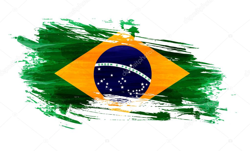 Grunge flag of Brazil