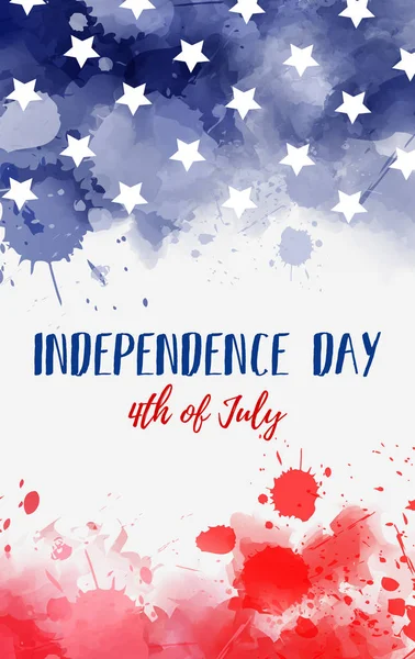 Etats-Unis Jour de l'indépendance fond aquarellé — Image vectorielle