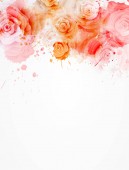 akvarel zázemí s růží