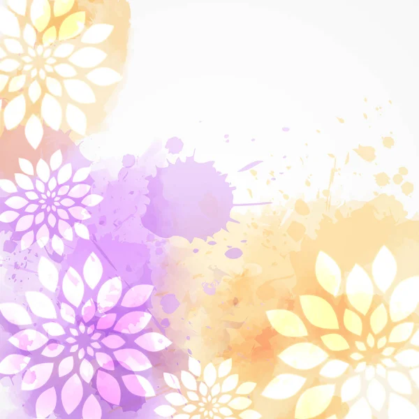 Akvarell bakgrunden med abstrakta blommor — Stock vektor