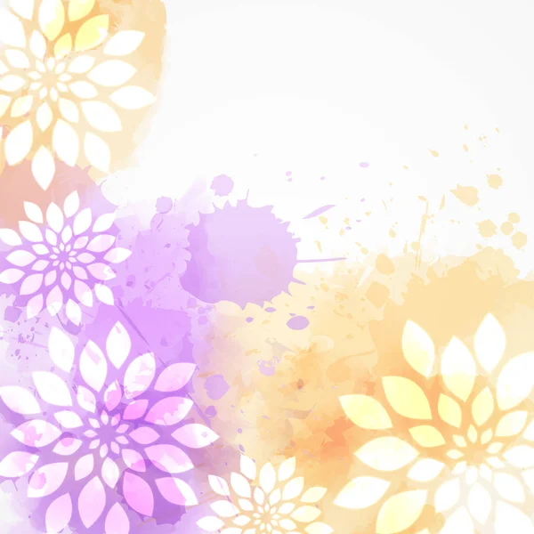 Fondo acuarela con flores abstractas — Vector de stock