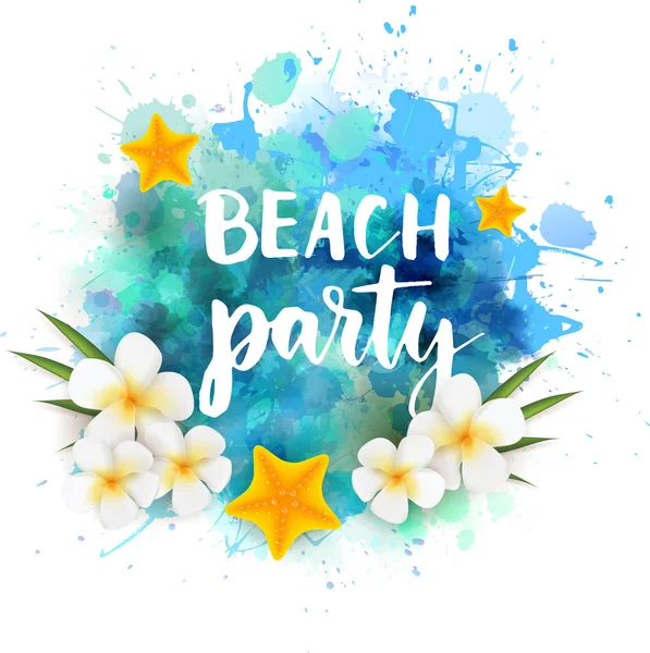Playa fiesta verano fondo — Vector de stock