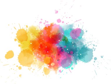 Çok renkli sıçrama suluboya leke
