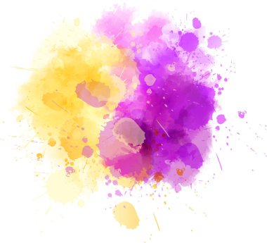 Suluboya sıçrama leke-sarı ve mor