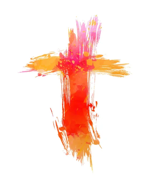 Grunge painted cross — Stock Vector