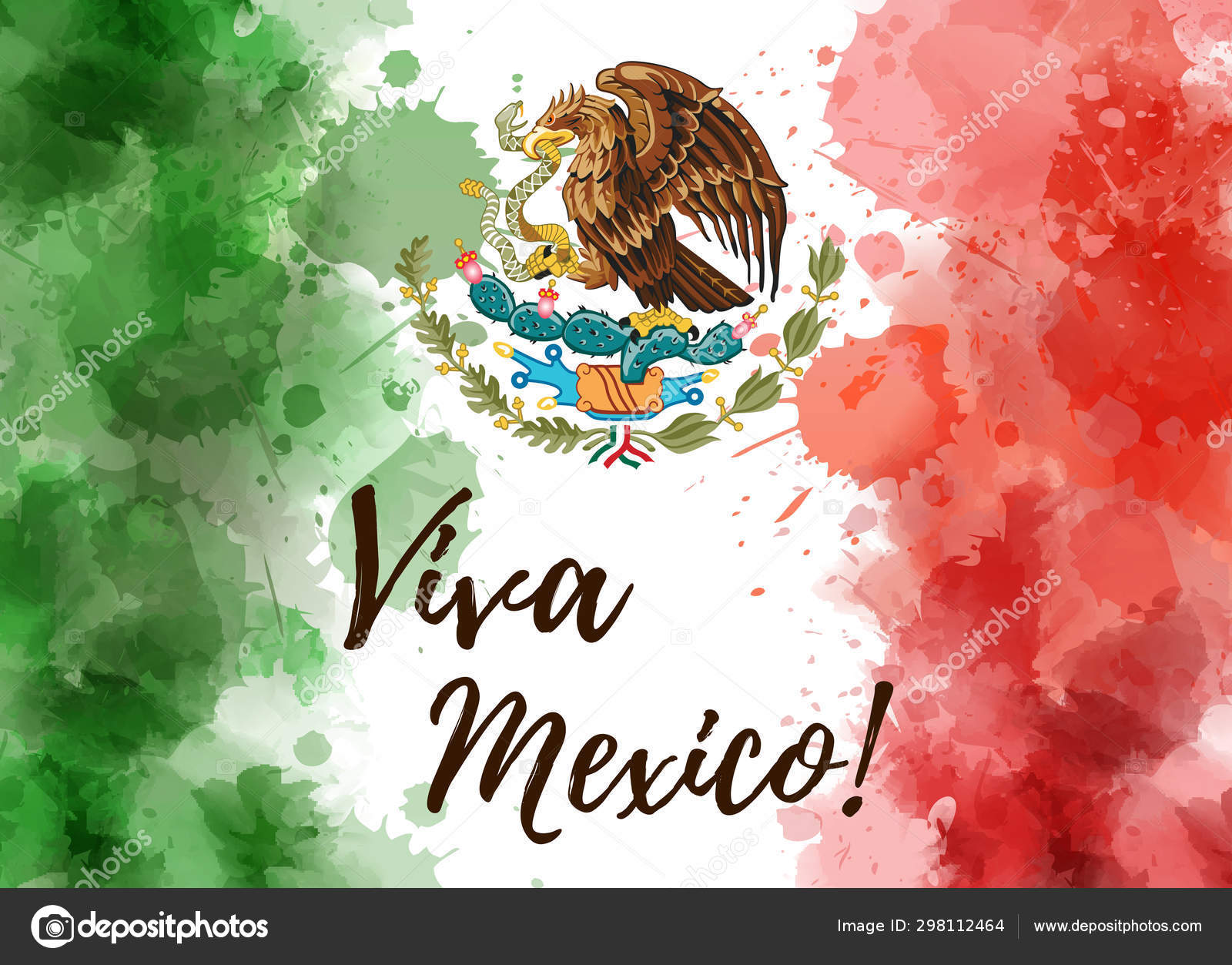 Drapeau mexicain. Drapeau coloré du Mexique : illustration de