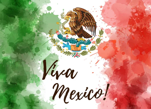 Abstrato pintado México bandeira fundo — Vetor de Stock