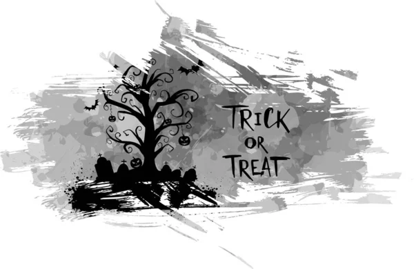 Halloween grunge "Truco o trato" fondo — Vector de stock