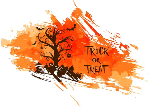 Halloween grunge "Truco o trato" fondo — Archivo Imágenes Vectoriales