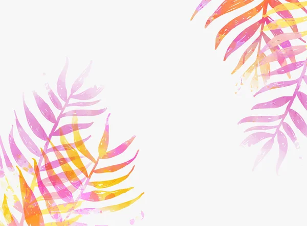 Fundo abstrato tropical com folhas de palma —  Vetores de Stock