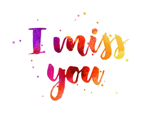 I miss you calligraphy lettering — Stock Vector