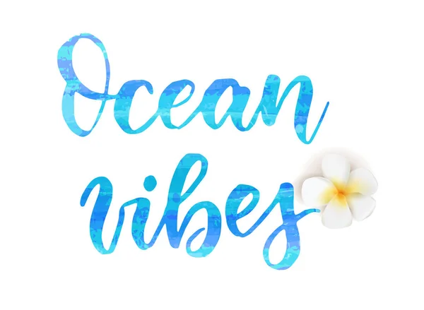 Lettere calligrafiche Ocean vibes . — Vettoriale Stock