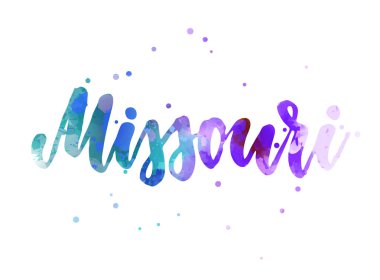 Missouri suluboya el yazısı harfleri