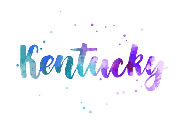 Kentucky akvarel ručně psané písmo — Stockový vektor