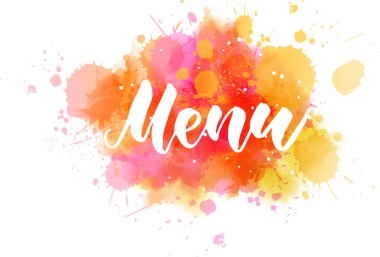 Suluboya arkaplan üzerine menü harfleri