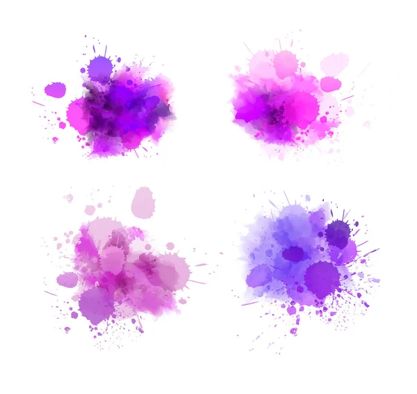 Watercolor paint splashes — Stock Vector