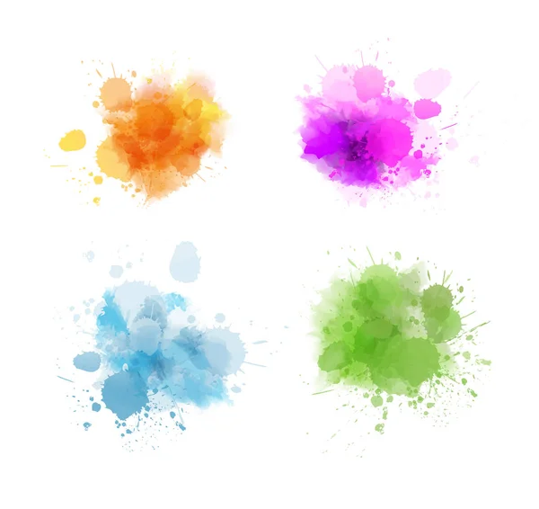 Watercolor paint splashes — Stock Vector