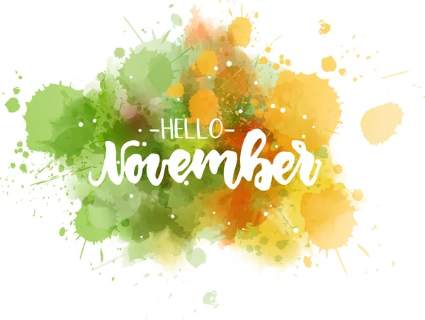Hallo November Schriftzug Hintergrund — Stockvektor