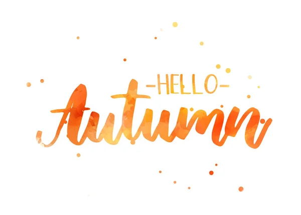 Hello autumn lettering — Stock Vector