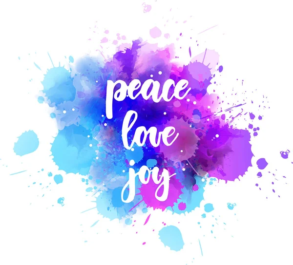 Fred kärlek glädje bokstäver — Stock vektor