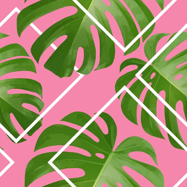 Фон с тропическими пальмовыми листьями. Экзотические тропические растения . — стоковый вектор