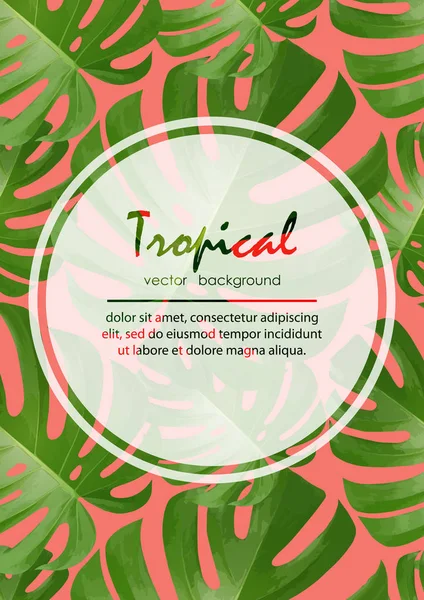 Hintergrund mit tropischen Palmenblättern. exotische tropische Pflanzen. Stockvektor
