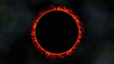 red dwarf star sun eclipse, 3d render clipart