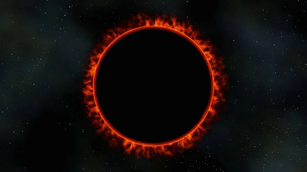 Kırmızı Cüce Yıldız Güneş Tutulması Render — Stok fotoğraf