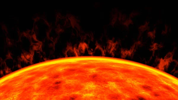 Червоне Карликове Сонце Крупним Планом Вид Космос Рендеринг Стокове Зображення