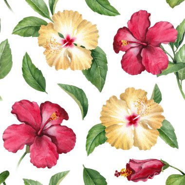 Sulu Boya Dikişsiz tropikal desen