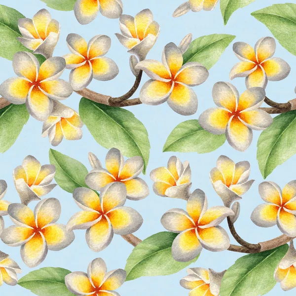 Watercolor Seamless Tropical Pattern — Stock Photo, Image