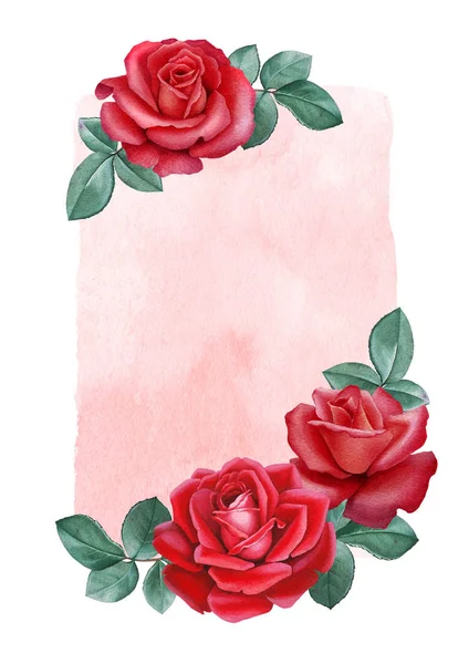 Ilustração Aquarela Uma Flor Rosa Perfeito Para Cartões Convites — Fotografia de Stock