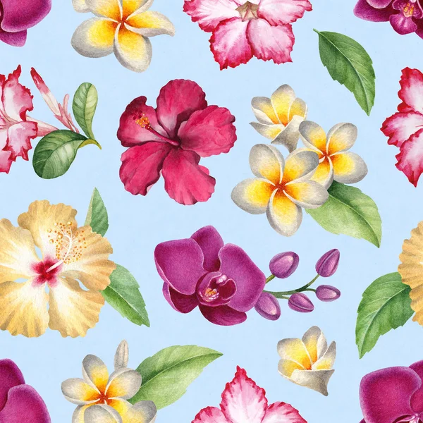 Watercolor Seamless Tropical Pattern — Stock Photo, Image