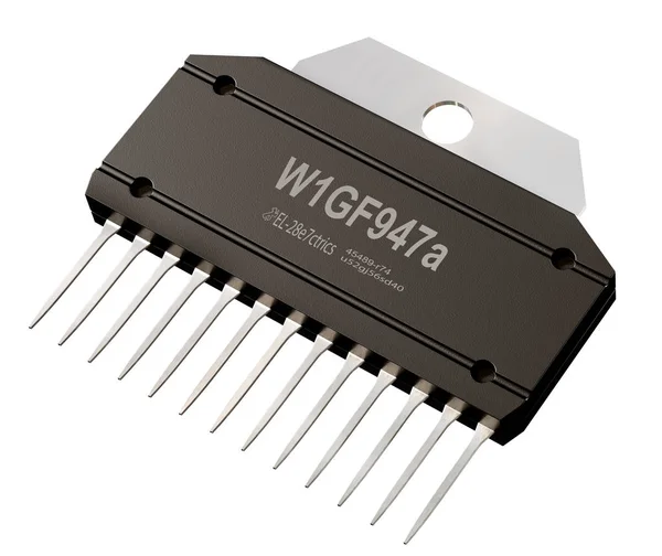 Circuito integrado o microchip en aislado. Piezas de ordenador  . — Foto de Stock
