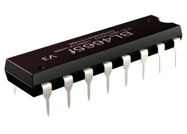 Integrated circuit or micro chip and new technologies on isolated. clipart