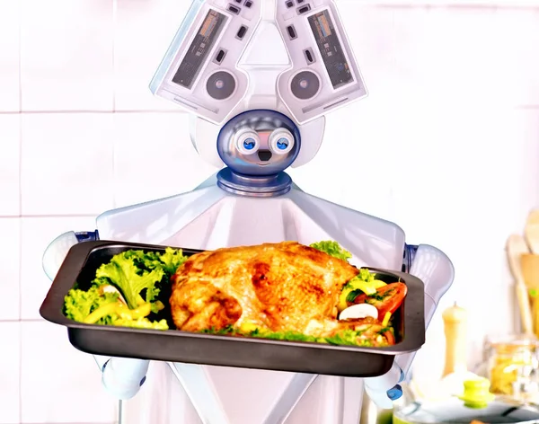 Robot yerli yardım cook mutfak at.