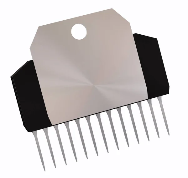 Integrovaný obvod nebo mikro čip a nové technologie na izolované. — Stock fotografie