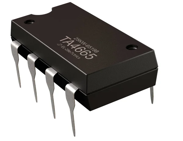 Integrerad krets eller 8 pin micro-chip. Dator integrerad kretsdesign. — Stockfoto