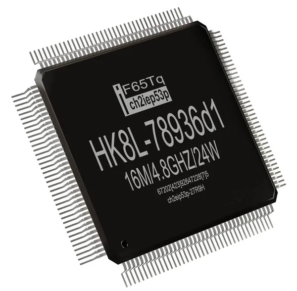 Circuito integrado o microchip de paso bajo y nuevas tecnologías en aislado . — Foto de Stock