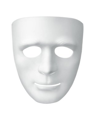 White mask isolated on white clipart