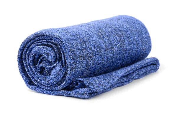 Cobertor Laminado Azul Isolado Branco — Fotografia de Stock