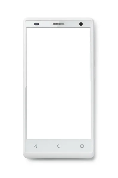 Top View Modern Smartphone Blank Screen Isolated White — Stock Photo, Image